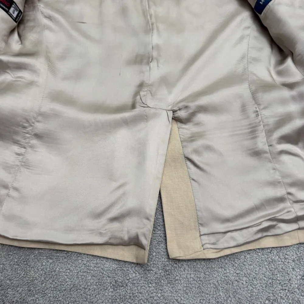 Milano Fratelli Ormezzano Two Button Blazer Men 40R Beige 100% Linen Sport Coat